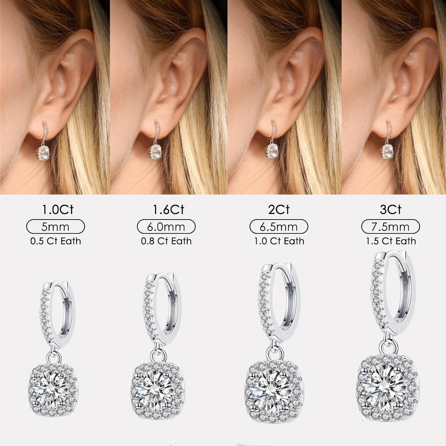 Dangling Moissanite Earrings