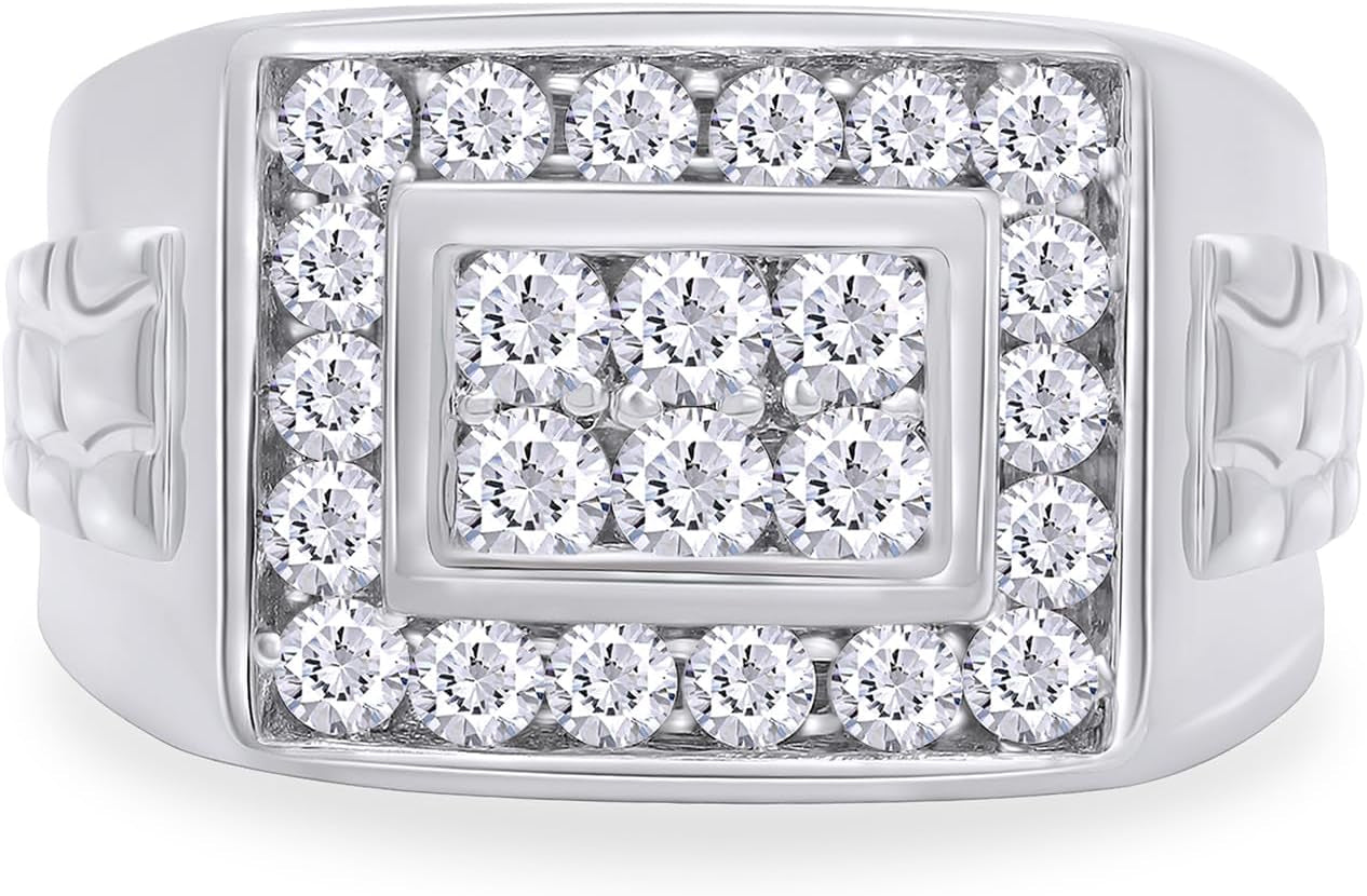 Round-Cut Moissanite Cluster Ring