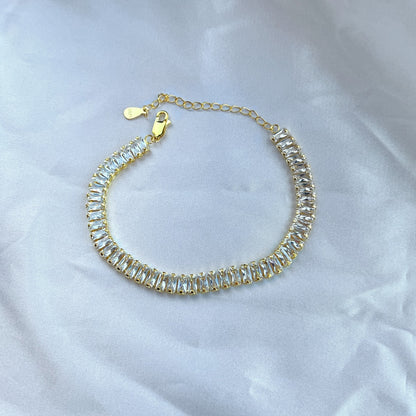 18K Gold Baguette Tennis Bracelet