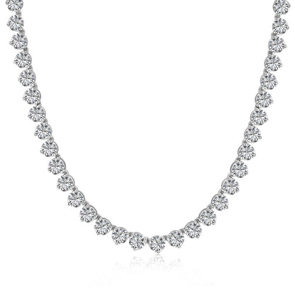 Round-Cut Tennis Necklace in .925 Silver (4mm CZ)