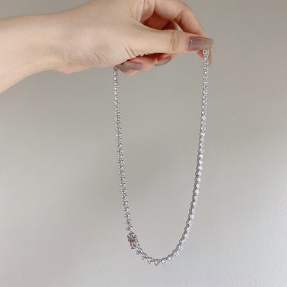 Round-Cut Tennis Necklace in .925 Silver (4mm CZ)