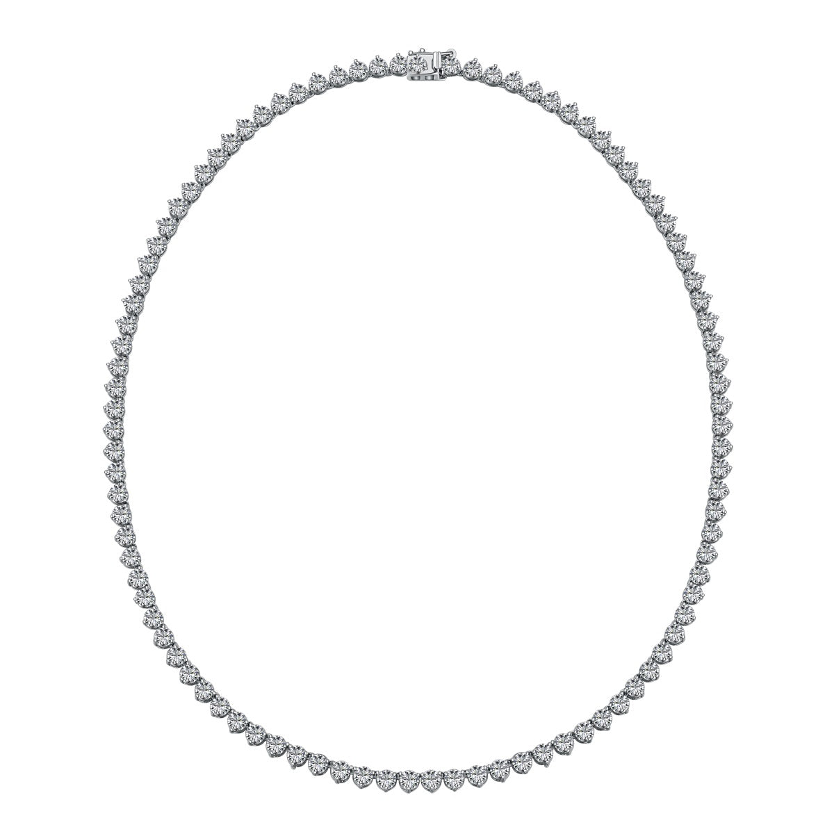 Round-Cut Tennis Necklace in .925 Silver (4mm CZ)