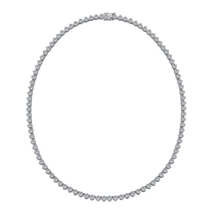 Round-Cut Tennis Necklace in .925 Silver (4mm CZ)