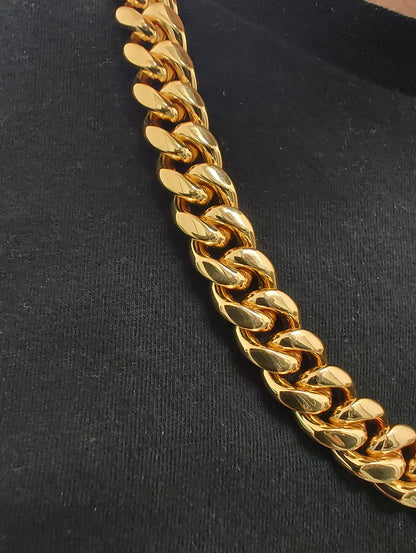 Moissanite Clasp Cuban Curb Link Chain