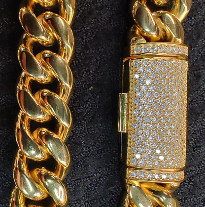 Moissanite Clasp Cuban Curb Link Chain