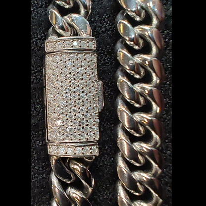 Moissanite Clasp Cuban Curb Link Chain