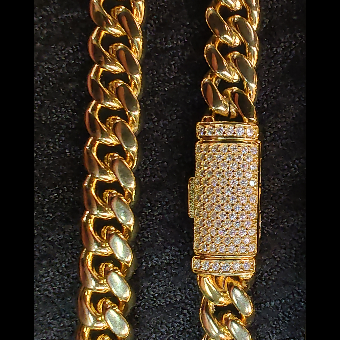 Moissanite Clasp Cuban Curb Link Chain