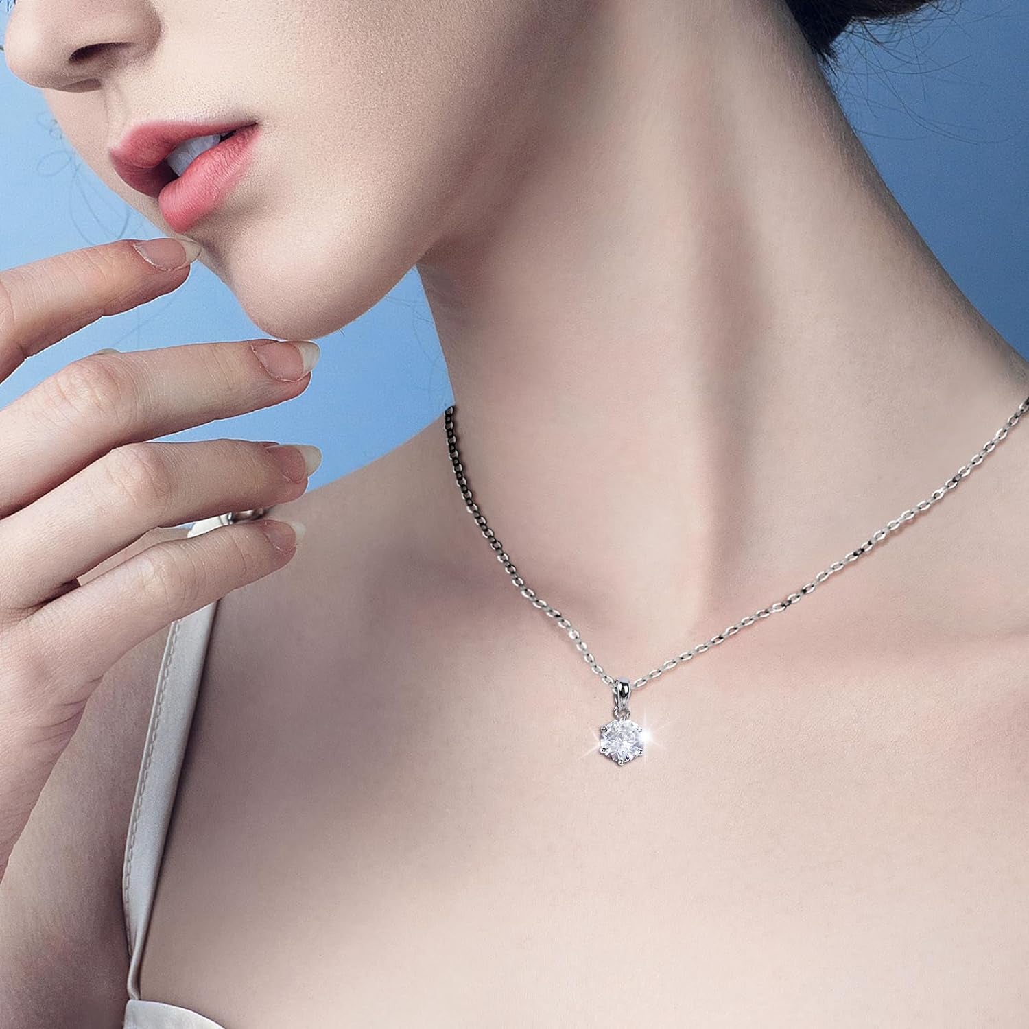 Ideal Cut Moissanite Pendant Necklace 