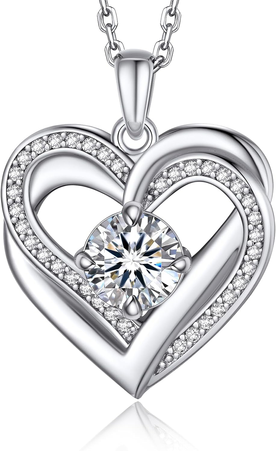 Moissanite Heart Necklace Pendant