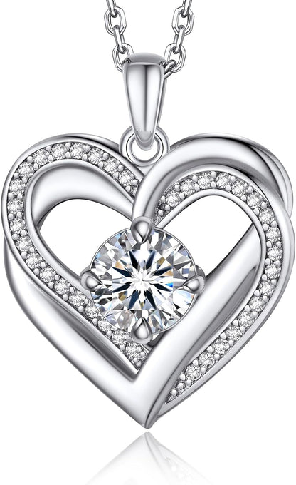 Moissanite Heart Necklace Pendant