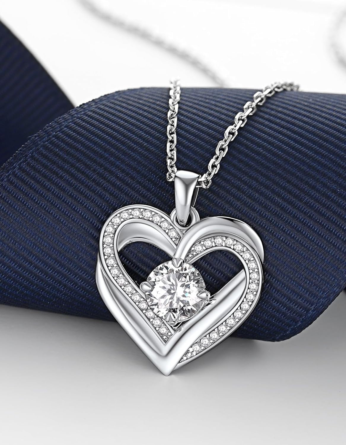 Moissanite Heart Necklace Pendant