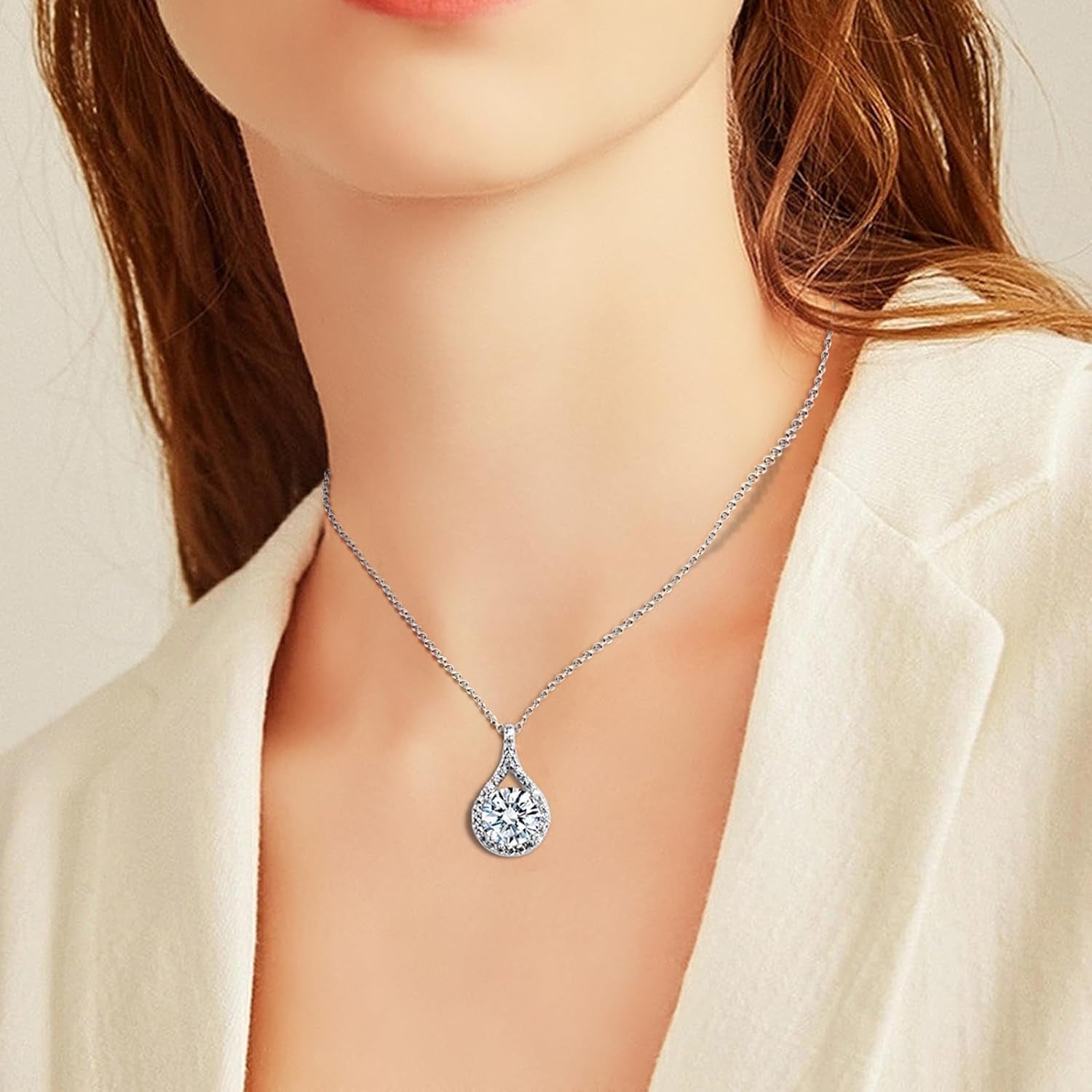 Moissanite Tear Drop Necklace  