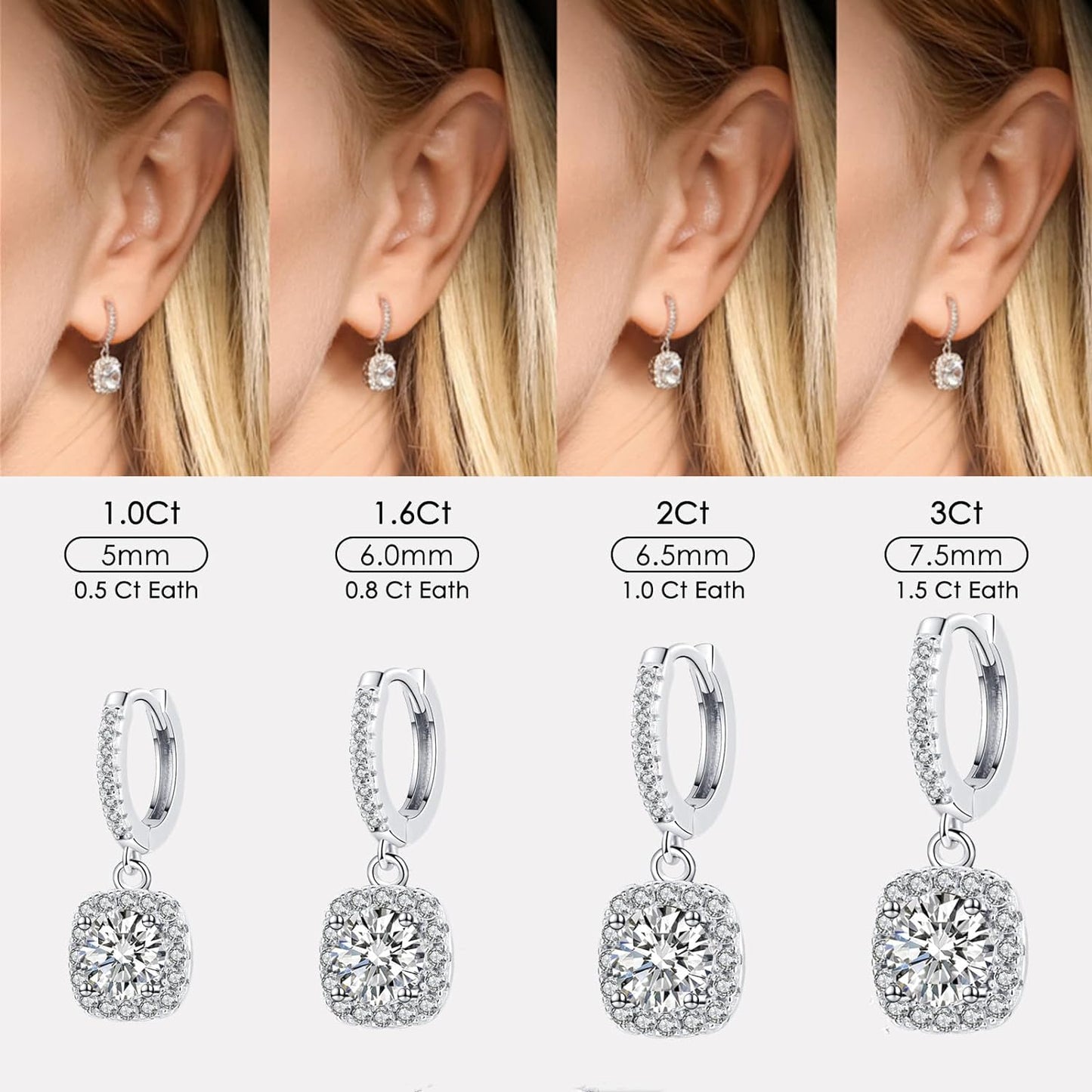 Dangling Moissanite Earrings 