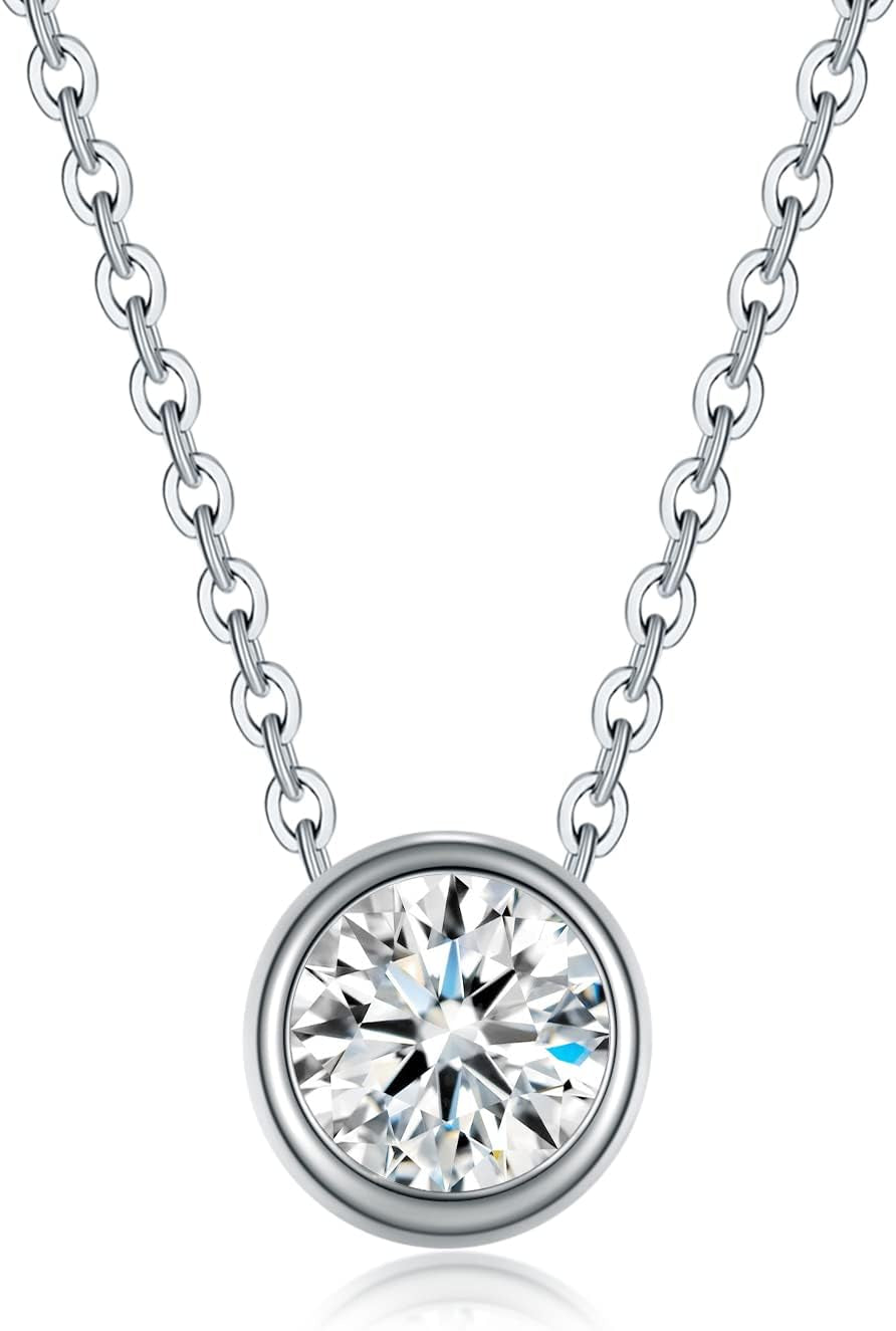 Ideal Cut Moissanite Pendant Necklace 