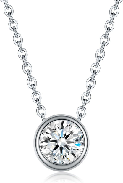 Ideal Cut Moissanite Pendant Necklace 