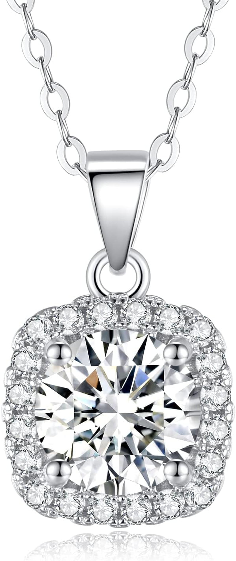 Ideal Cut Moissanite Pendant Necklace 