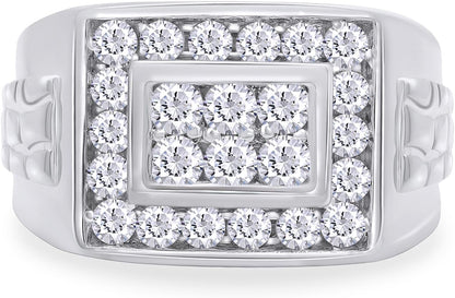 Round-Cut Moissanite Cluster Ring 