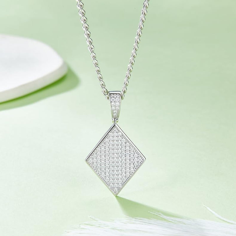  VVS1 Moissanite Rhombus Pendant