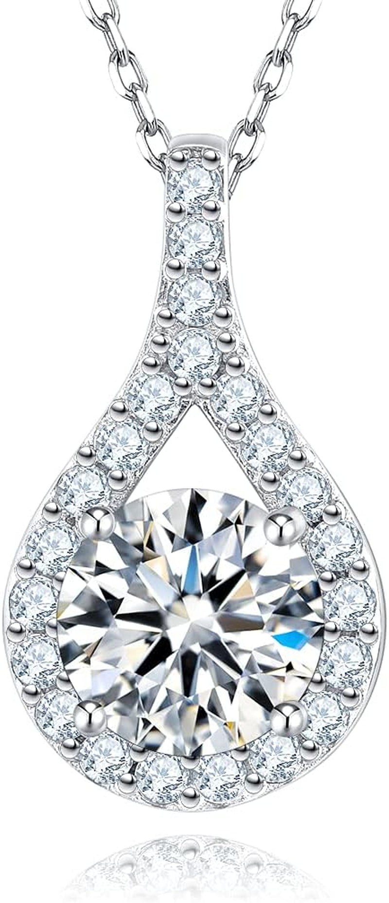 Ideal Cut 3CT Moissanite Tear Drop Pendant Necklace  