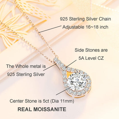 Moissanite Tear Drop Necklace  