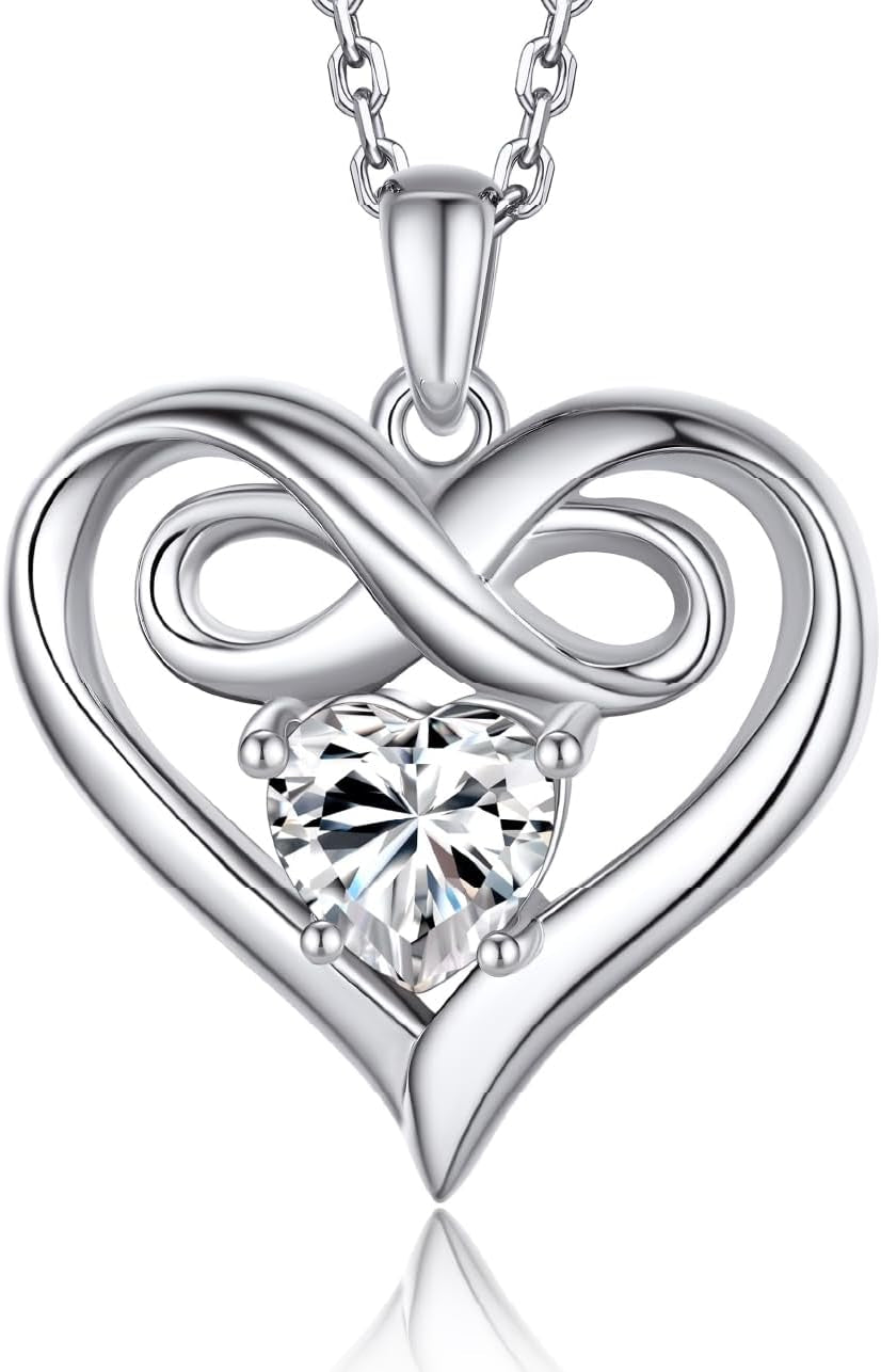 Moissanite Heart Necklace Pendant