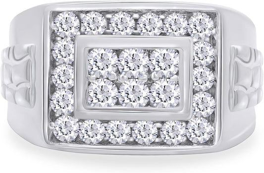 Round-Cut Moissanite Cluster Ring 