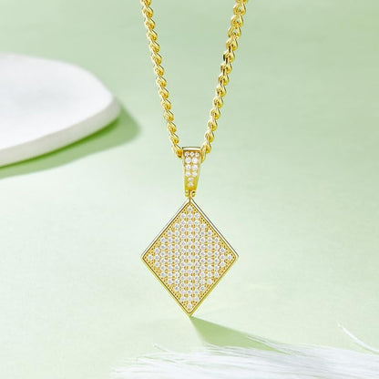  VVS1 Moissanite Rhombus Pendant