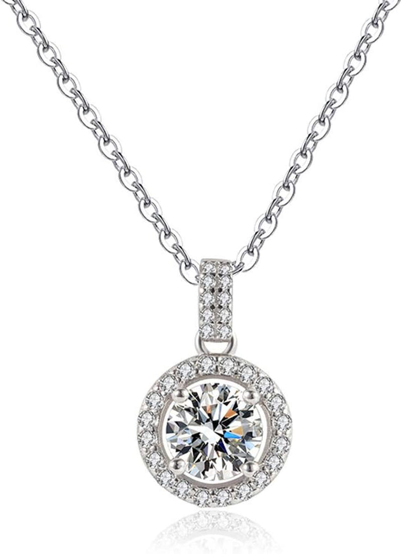 Ideal Cut Moissanite Pendant Necklace 