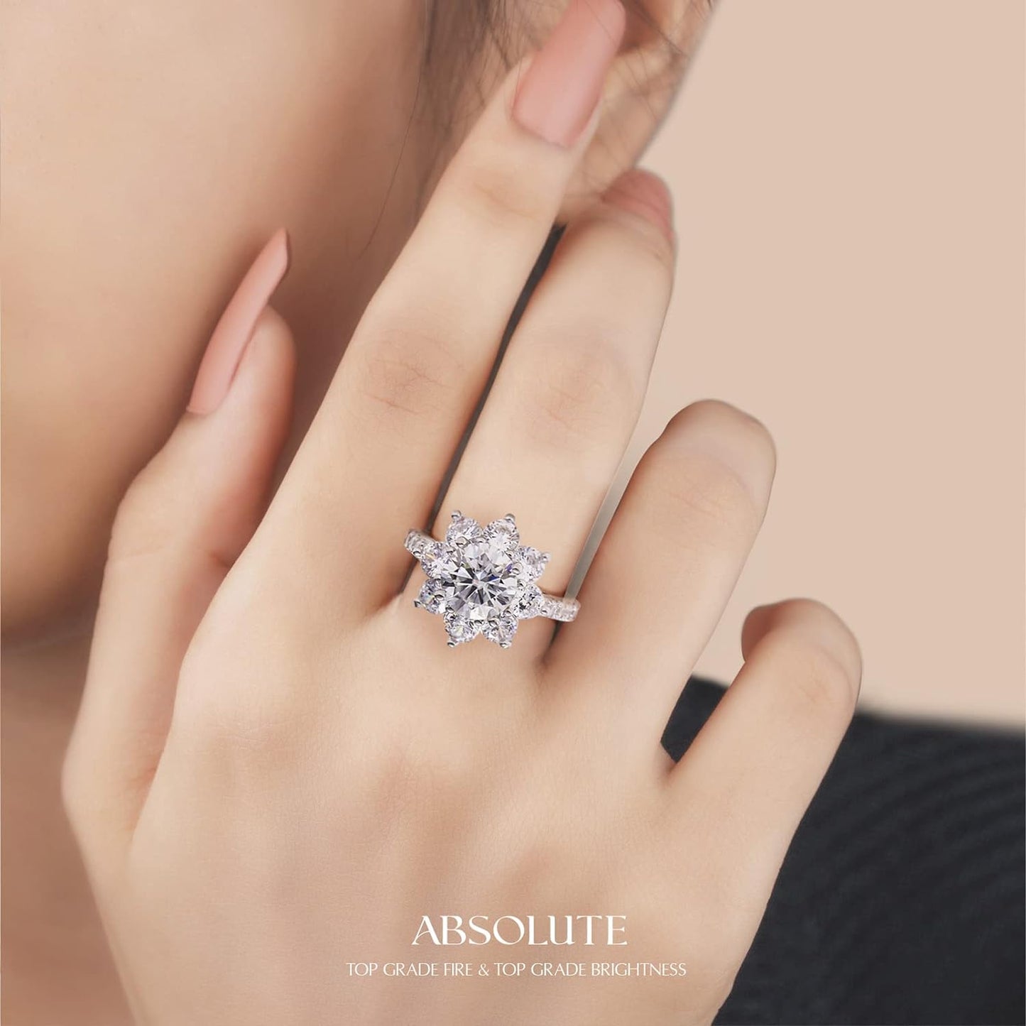 Moissanite Sunflower Ring