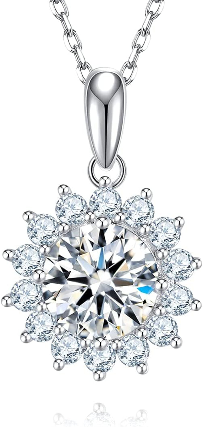 Ideal Cut 3CT Moissanite Tear Drop Pendant Necklace  